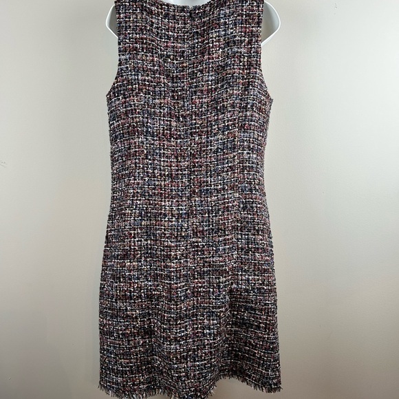 Talbots Women’s Sleeveless Shift Dress Size 14 Tweed Fringe Royalcore - Picture 8 of 15